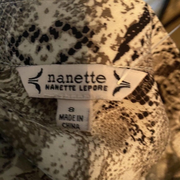 Nanette Nanette Lepore Womens V Neck Animal Print Midi Dress Gray Size 8 - Picture 6 of 7